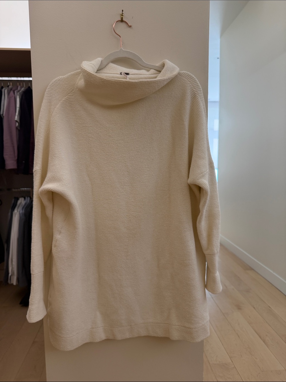 Free People Off-White Cowl Neck Sweater